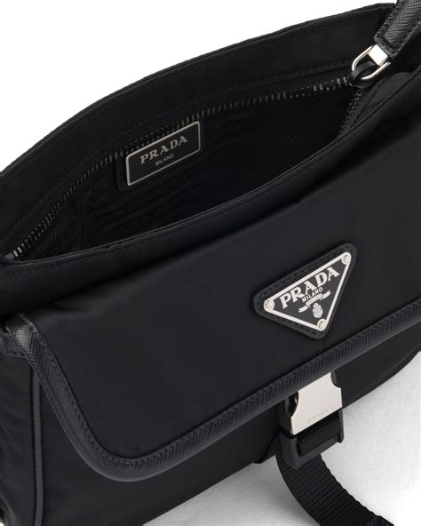 prada re nylon and leather shoulder bag